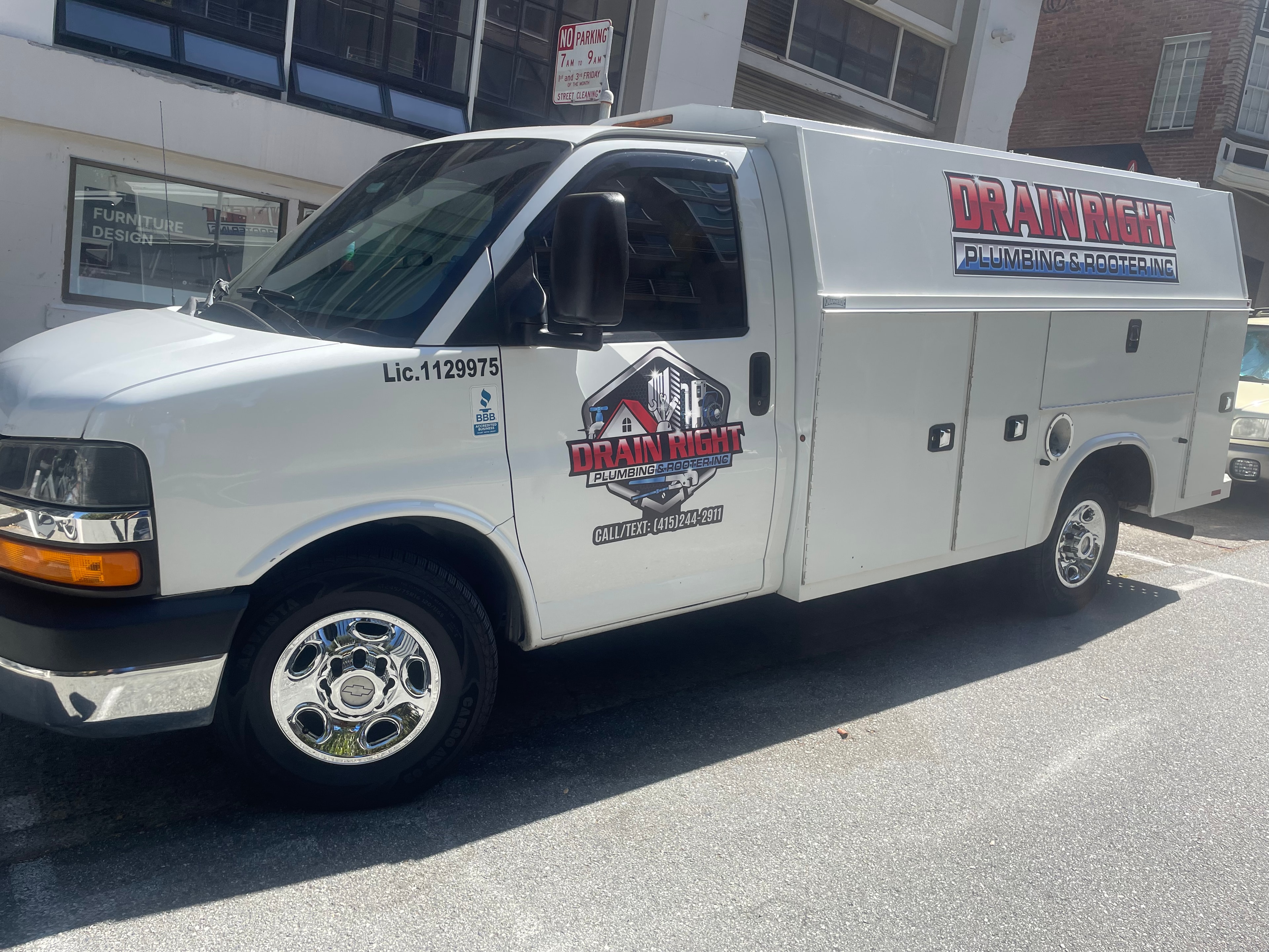 Drain Right Plumbing technician with homeowner